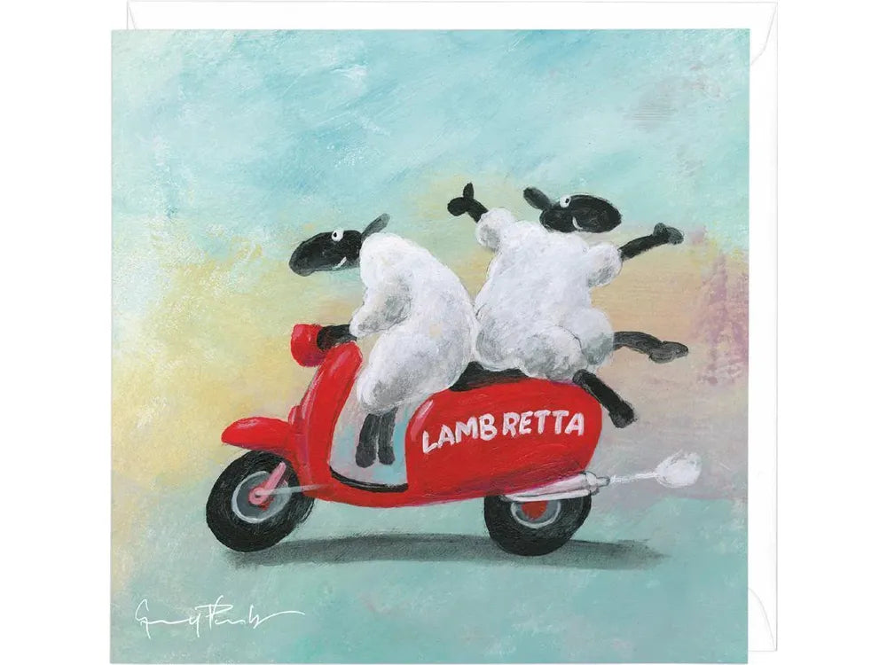 Lambretta and Sheep Humorous Card image 0