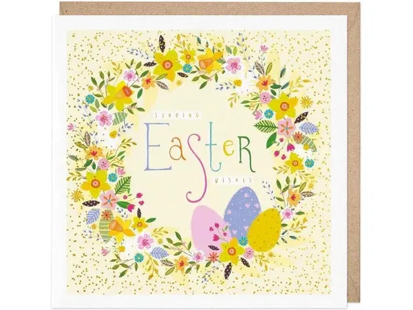 Easter wishes Egg Wreath Card image 0