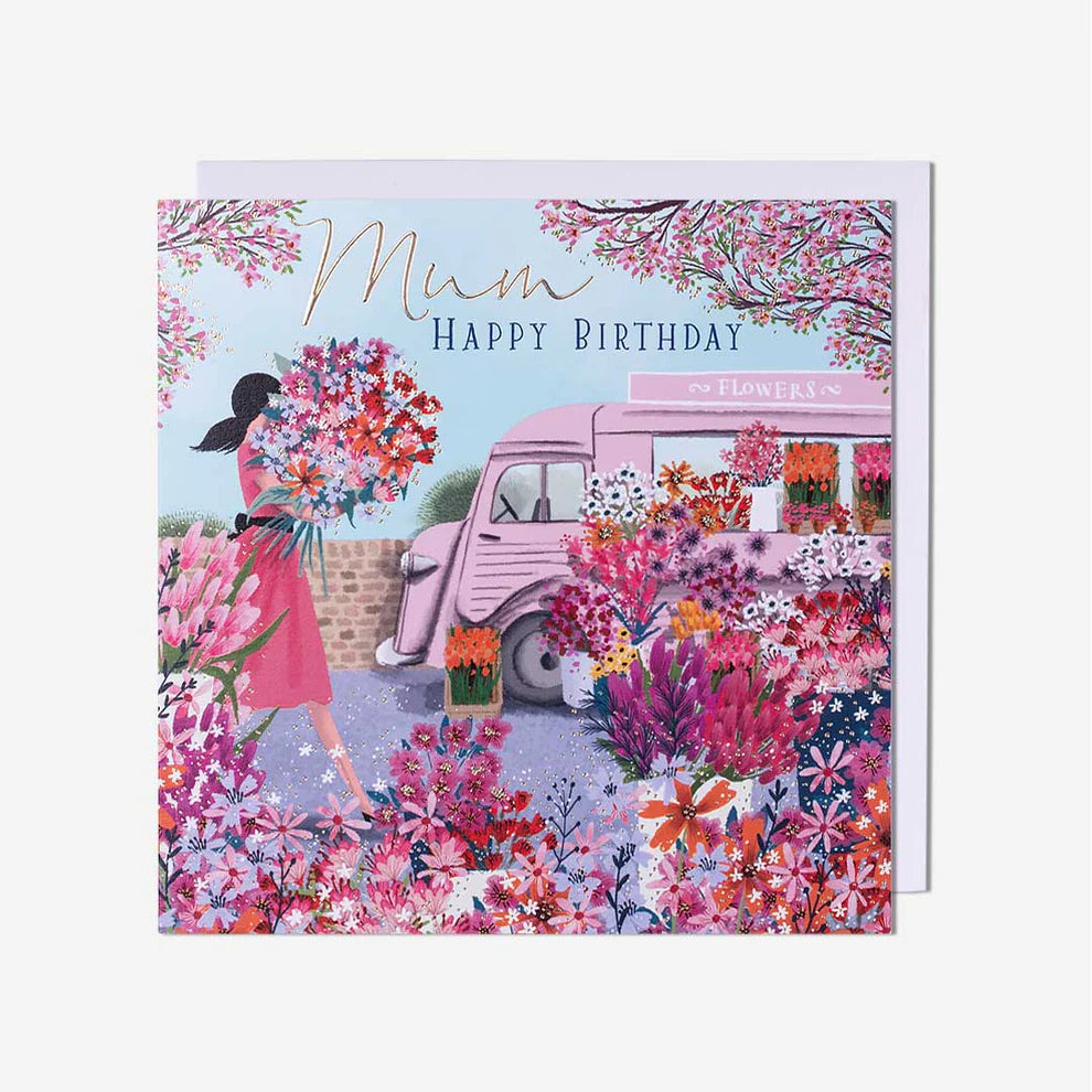 Flower Van Mum Birthday Card