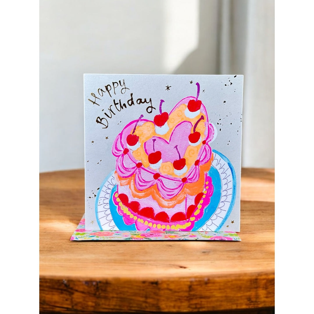 Happy Birthday Cherry Cake Card