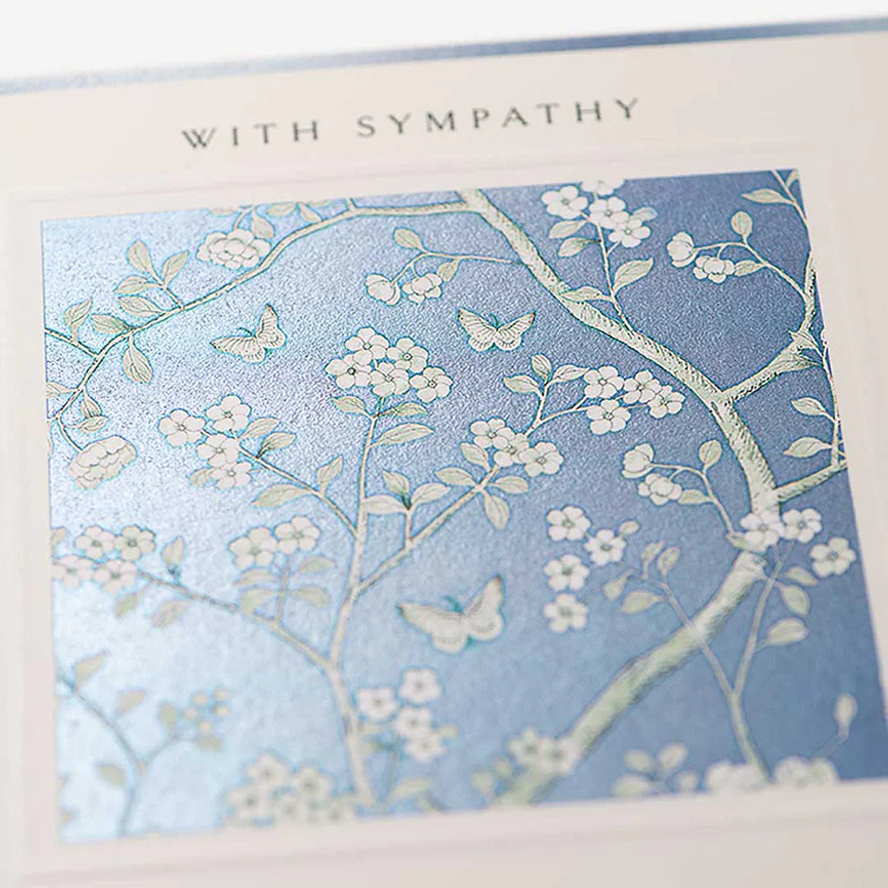 Blue Floral Pattern Sympathy Card