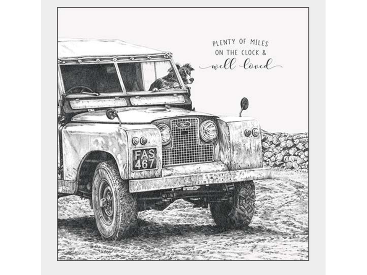 Jeep Plenty Of Miles Pencil Drawing Birthday Card image 0