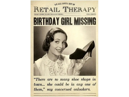 Retail Therapy Girl Missing Birthday Card image 0