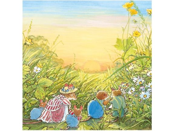 Brambly Hedge Sunset in the Meadow Greeting Card image 0