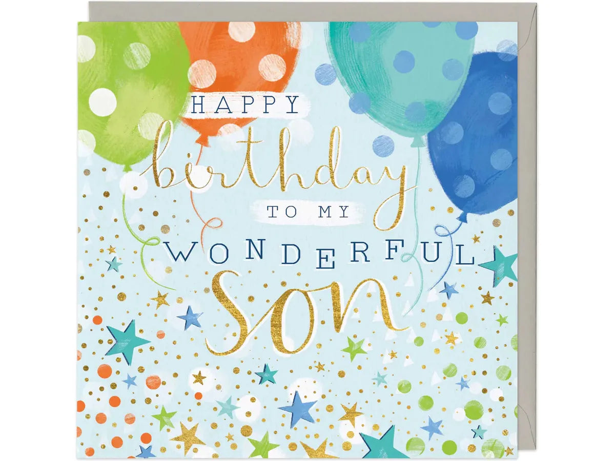 Stars and Confetti Son Birthday Card image 0