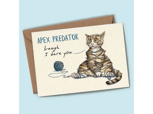 Apex Predator Cat Card - Laugh I Dare You image 0