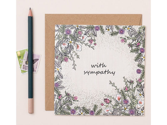 Silver Foiled Sympathy Floral Card image 0