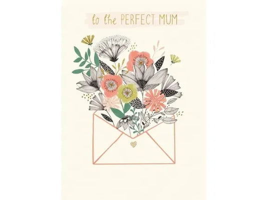 To A Perfect Mum Floral Envelope Birthday Card image 0