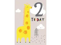 Giraffe 2 Today Birthday Card image 0