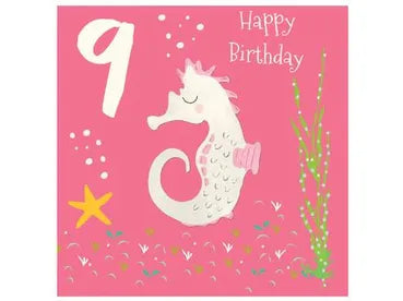 9th Birthday Seahorse Card image 0