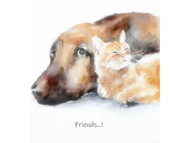 'Friends' Cat and Dog Greeting Card image 0