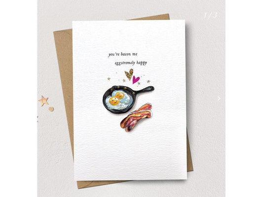 You’re Bacon Me Eggstremely Happy Valentine's Card image 0