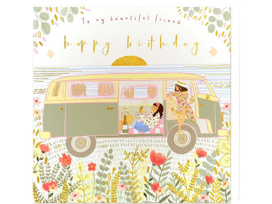 Beautiful Friend Camper Van Birthday Card image 0