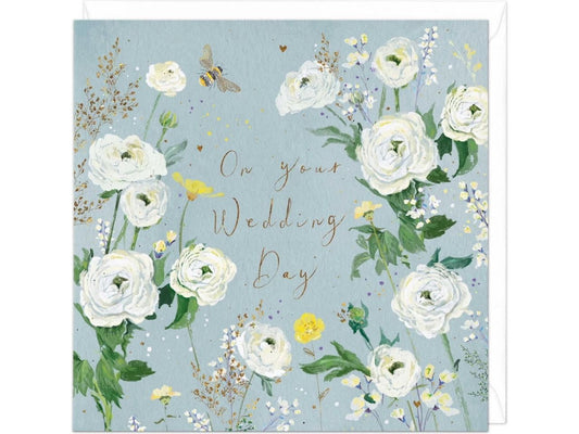 White Roses Wedding Card image 0