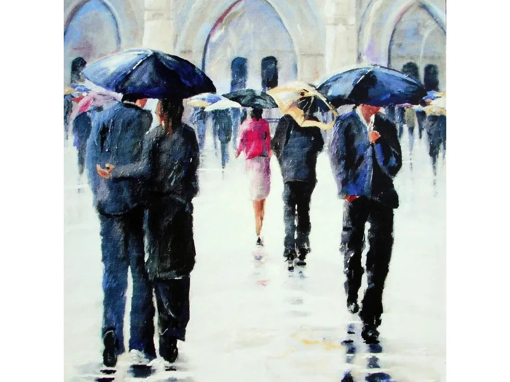 Rain at Notre Dame Greeting Card image 0