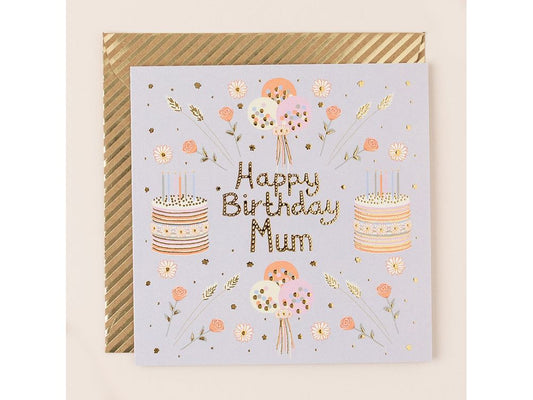 Gold Foiled Happy Birthday Mum Card image 0