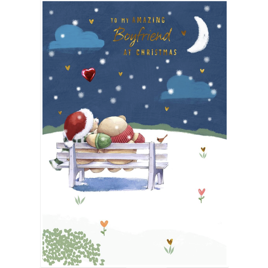 Forever Friends Boyfriend Christmas Card – 3D Heart Design