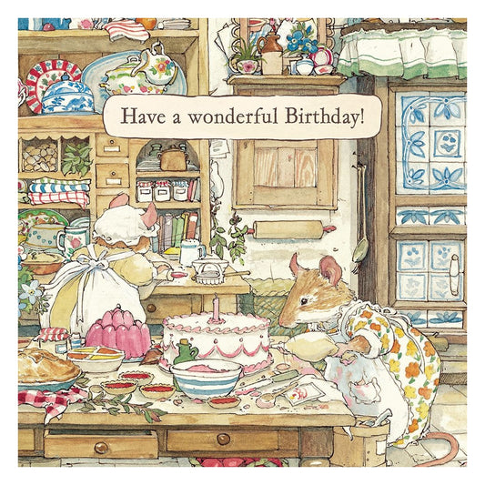 Brambly Hedge Picnic Preparations Birthday Card
