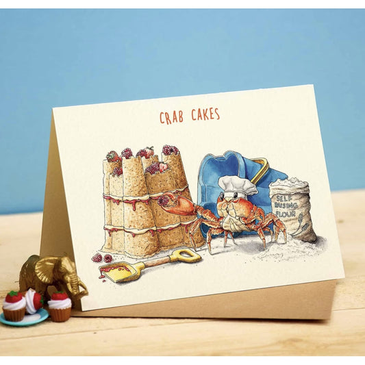 Crab Cakes Card – Funny Animal Design