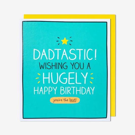 Birthday card with colorful text on a blue background