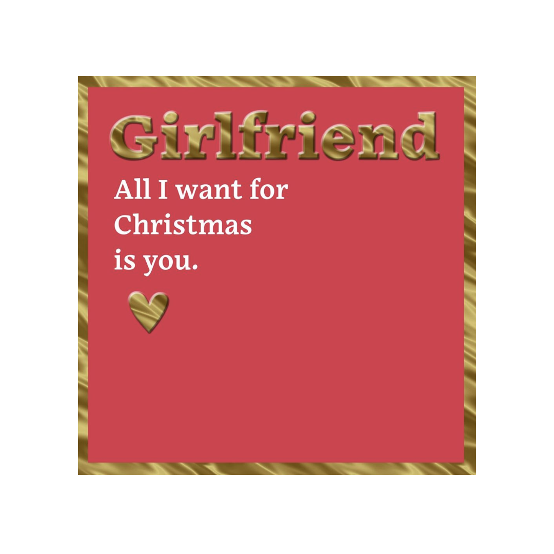 Girlfriend Christmas Card – Gold Foil Heart Design