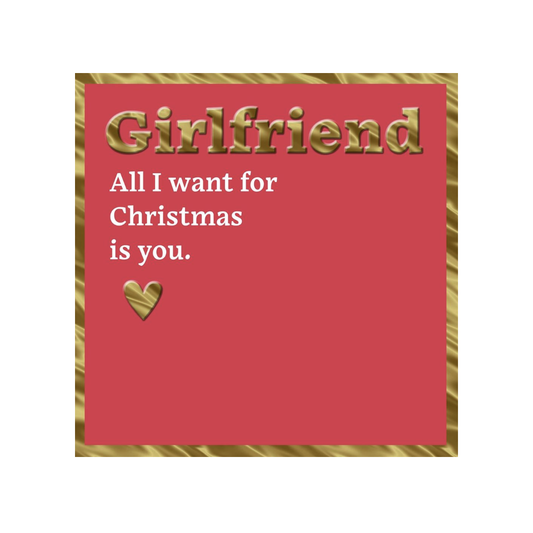 Girlfriend Christmas Card – Gold Foil Heart Design
