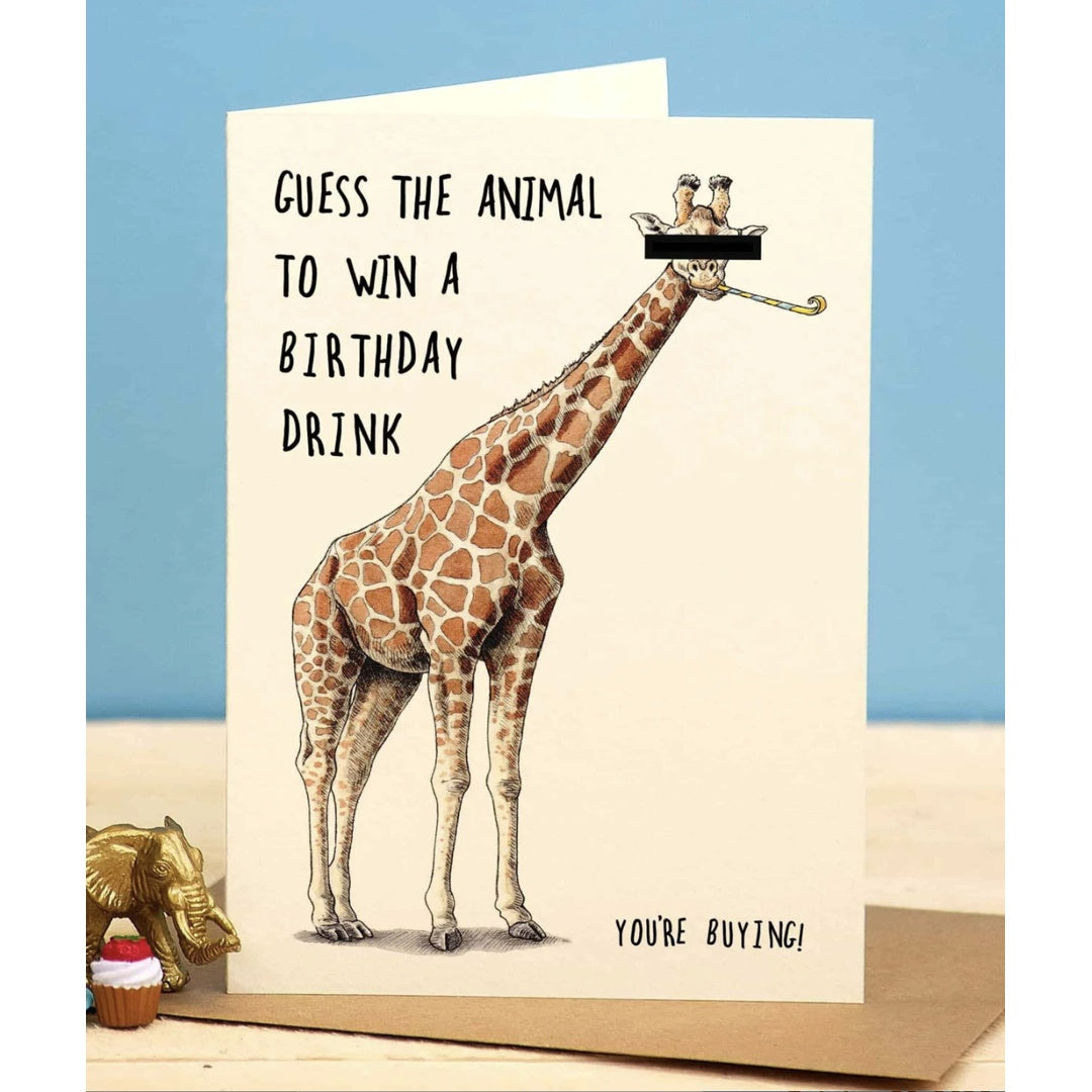 Funny Giraffe Birthday Card