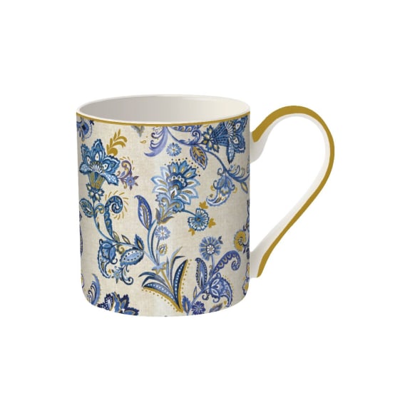 Paisley Blue Fine Bone China Mug