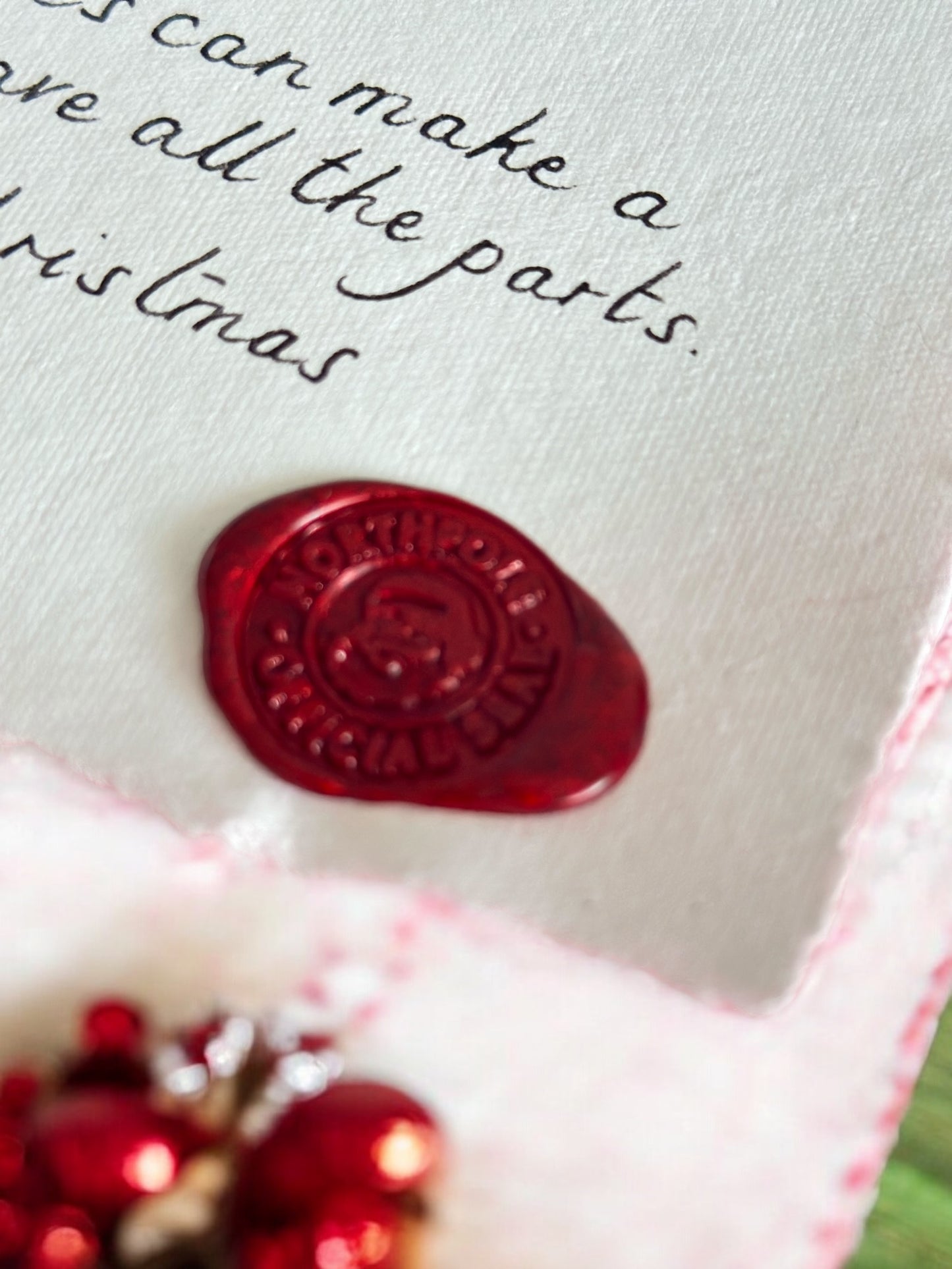 Handwritten Scroll from Santa with Red Wax Seal and ribbon