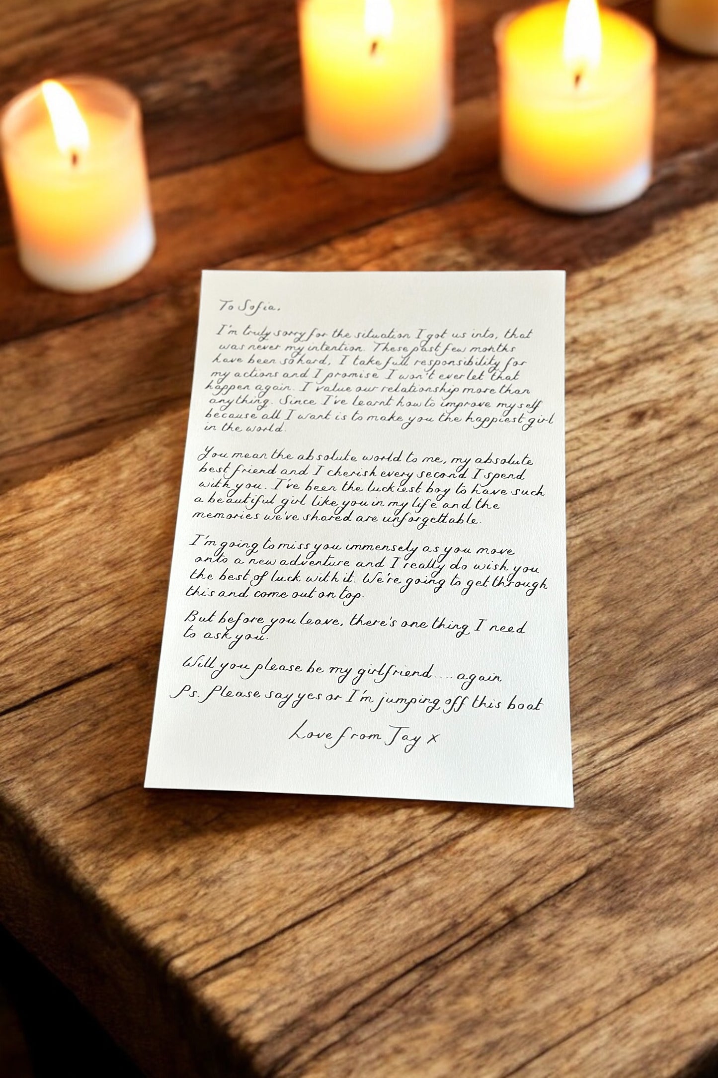 Handwritten Letter Cream Wove with wax seal