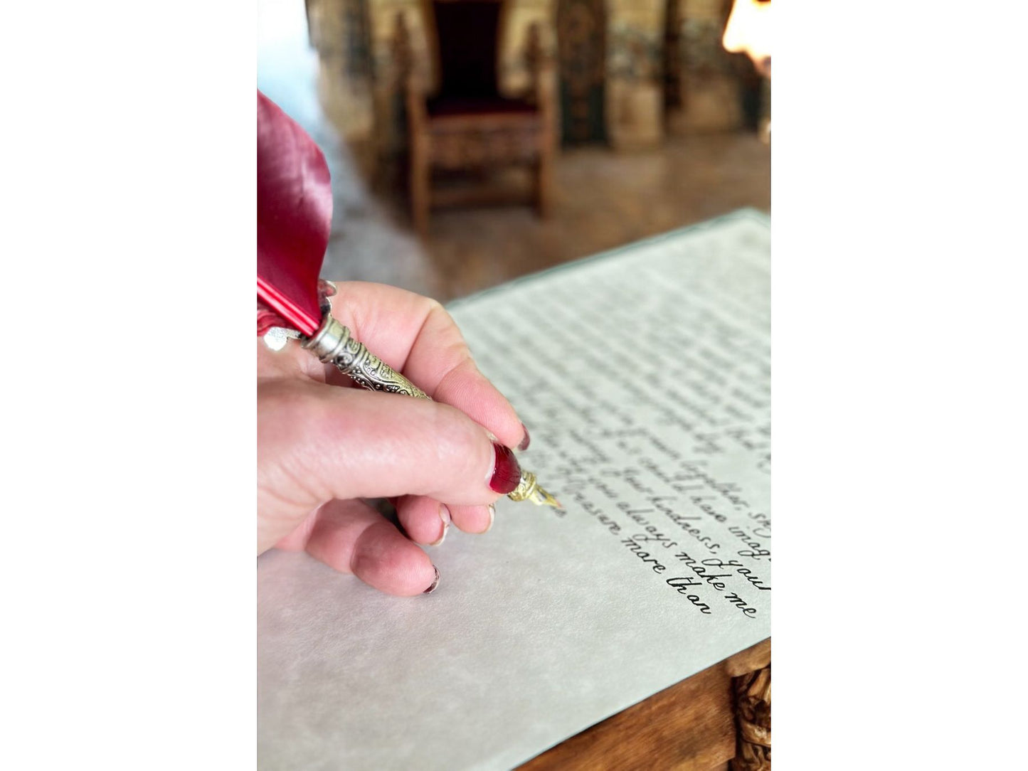 Handwritten Letter On Parchment Paper