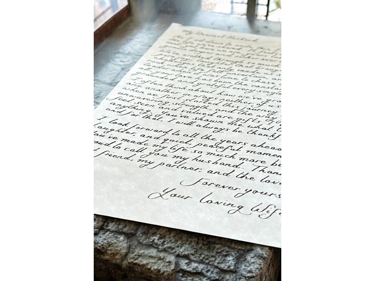 Handwritten Letter On Parchment Paper