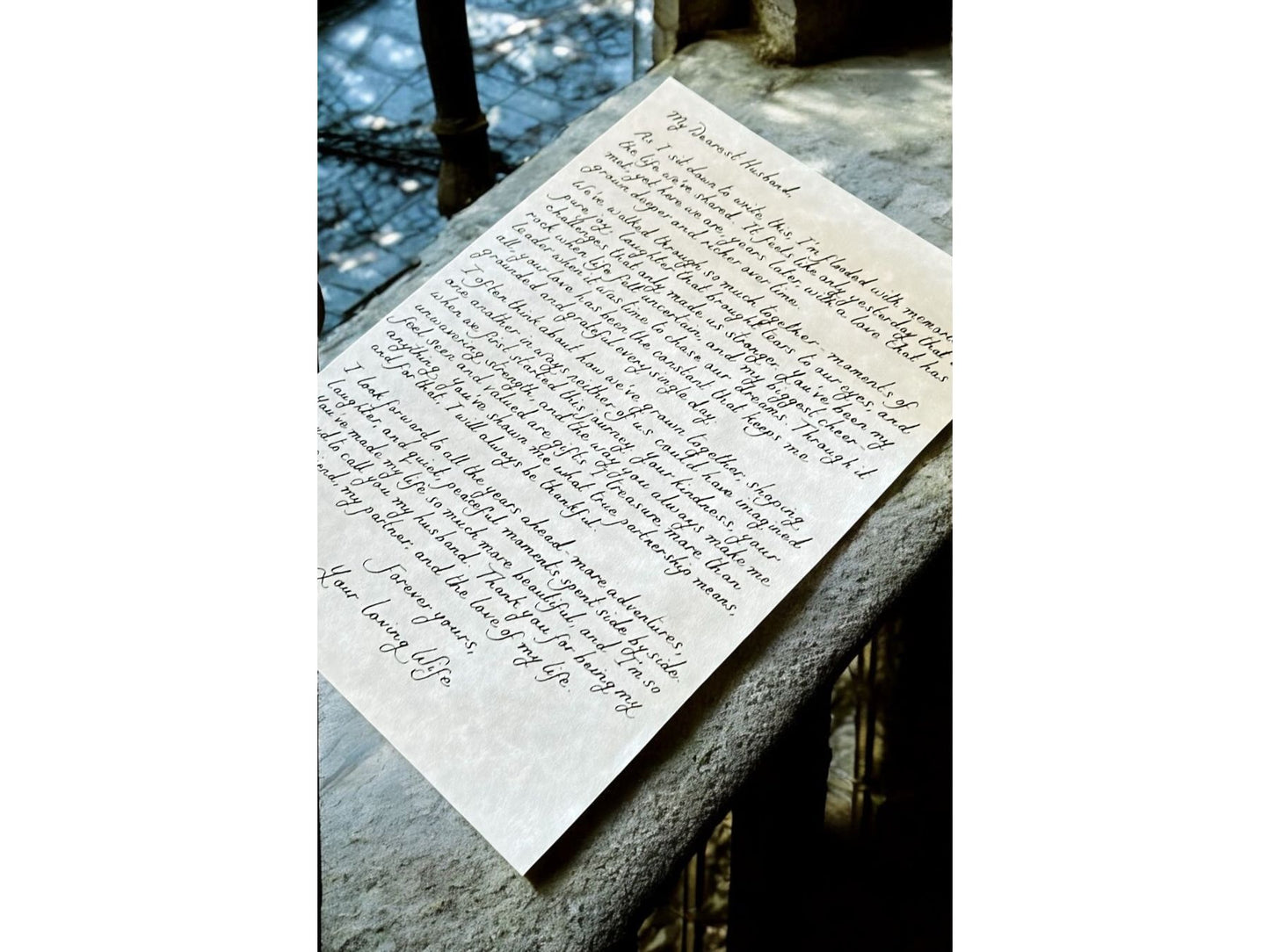 Handwritten Letter On Parchment Paper