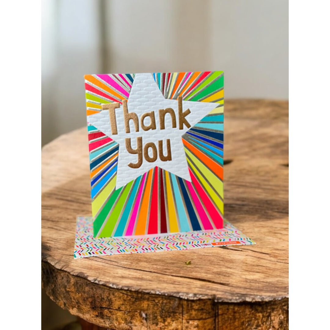 Thank You Rainbow Starburst Card