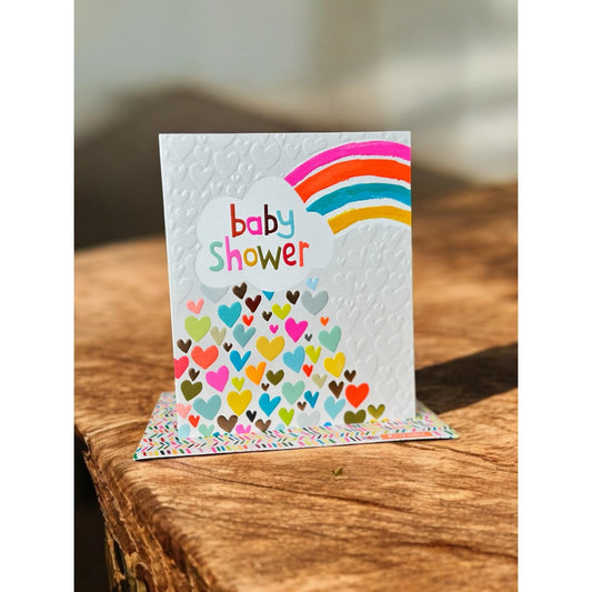 Baby Shower Rainbow & Hearts Card