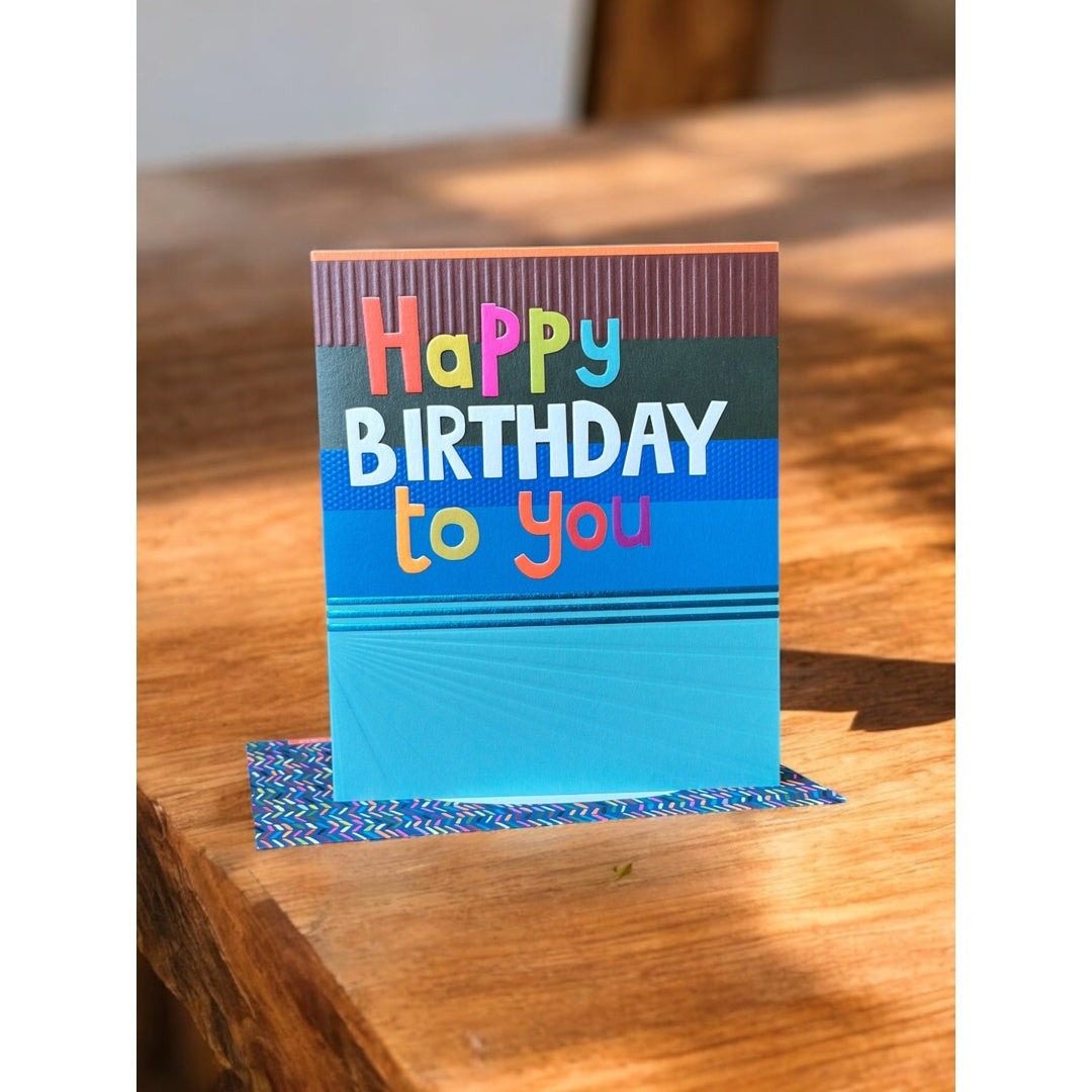 Happy Birthday to You Striped Card – by Paper Salad