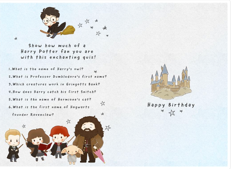 Hallmark Harry Potter Grandson Birthday Card