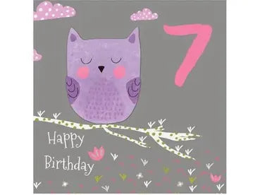 7th Birthday Owl Card image 0