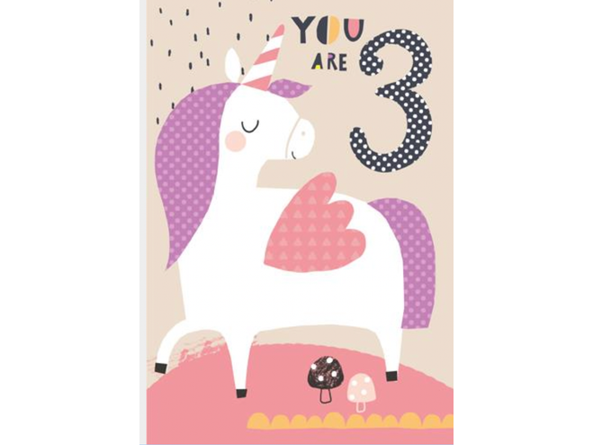 Unicorn 3 Today Birthday Card image 0