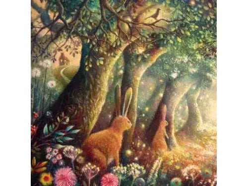 Woodland Hares Greeting Card image 0