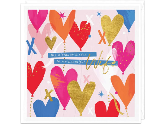 Birthday Kisses Wife Card image 0