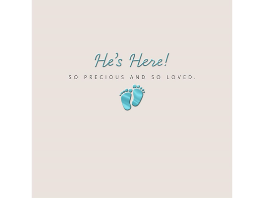 He's Here New Baby Boy Card from Hallmark image 0