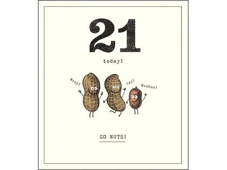 21 Today 'Go Nuts' Birthday Card image 0