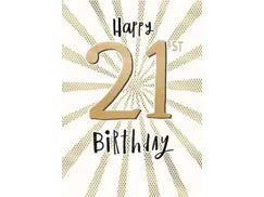 Happy 21st Birthday Gold Dots Greeting Card image 0