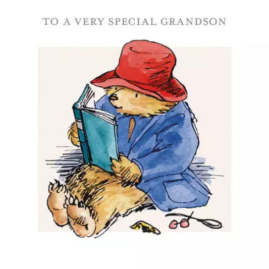 Paddington Reading 'To a very Special Grandson' Birthday Card