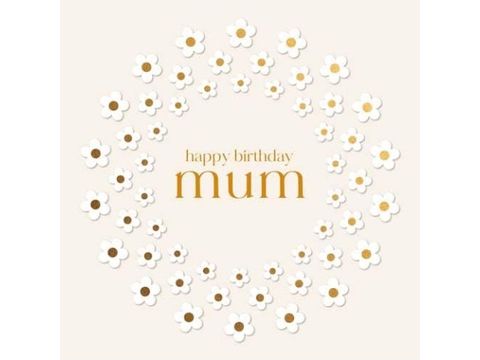 Happy Birthday Mum Flowered Card